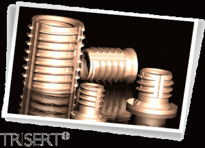 Brass Trisert threaded inserts available as double ended, reduced headed and regular headed