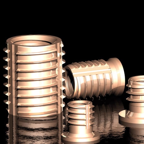 The Tappex brass Trisert threaded insert available in three primary designs – double ended, reduced headed and headed
