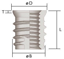 Trisert-3 self tapping thread inserts reduced headed design